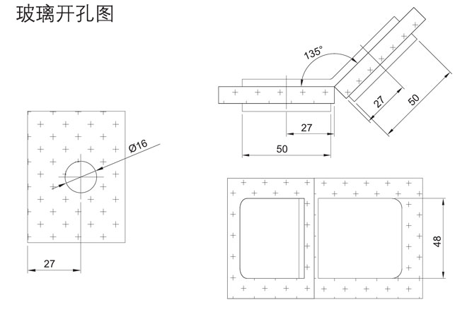 非凡娱乐-电子娱乐平台游戏-非凡娱乐官网-pgffHF-2323-135° 玻璃连接夹开孔图