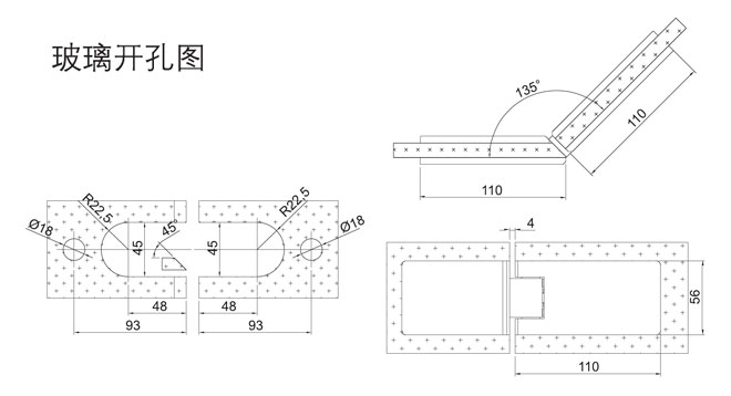 非凡娱乐-电子娱乐平台游戏-非凡娱乐官网-pgffHF-2331-135° 玻璃门合页开孔图