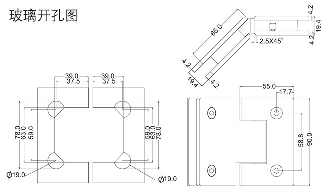 非凡娱乐-电子娱乐平台游戏-非凡娱乐官网-pgffHF-2701-135° 玻璃门合页开孔图