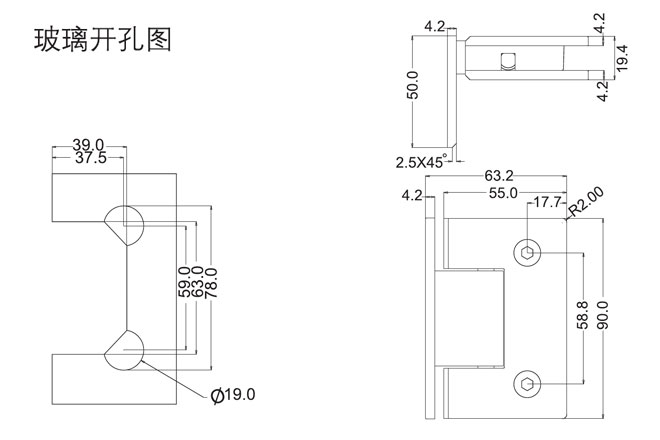 非凡娱乐-电子娱乐平台游戏-非凡娱乐官网-pgffHF-2702-90° （单边）玻璃门合页开孔图