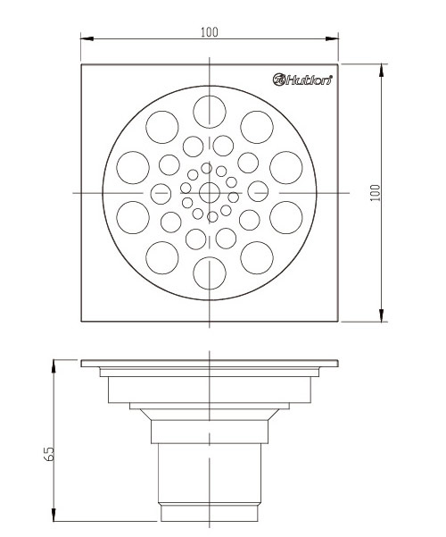 HF-2896 地漏 安装尺寸图